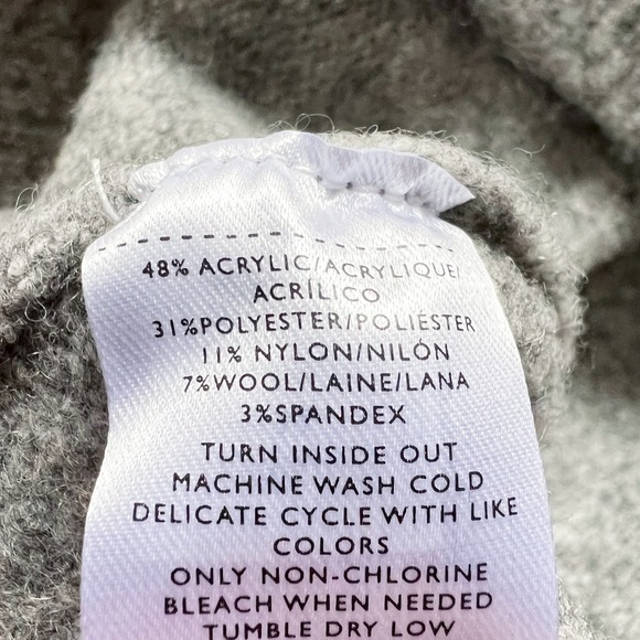 Ann Taylor Pearl Mock Neck Sweater Dress in Grey | M PETITE NWT - Picture 10 of 11